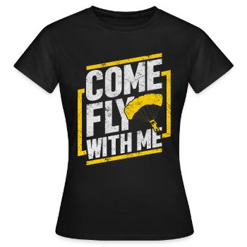 Parachutistes Sky Diving - T-shirt Femme - noir - Devant - AI Model Female 172 dark (172cm)