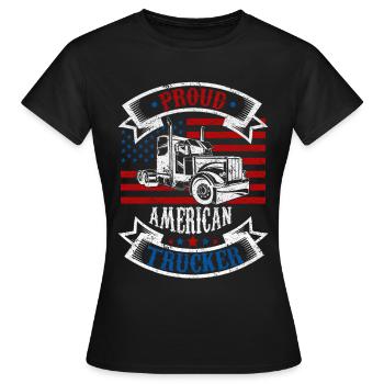 Truck Driver Truck Driver Truck Driver Trucker - Women's T-Shirt - black - Front - AI Model Female 172 dark (172cm)