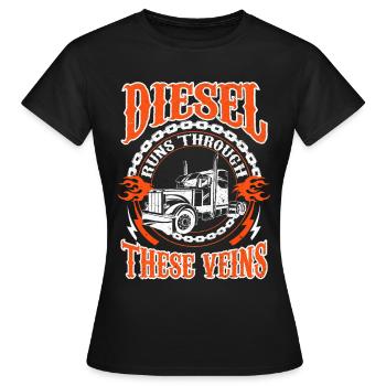 Truck Driver Truck Driver Truck Driver Trucker - Women's T-Shirt - black - Front - AI Model Female 172 dark (172cm)