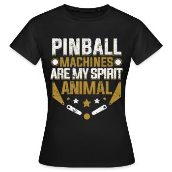 Retro Pinball Flipper Vintage Arcade Gaming - T-shirt Femme - noir - Devant - AI Model Female 172 dark (172cm)