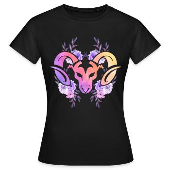 Bélier Signe astrologique Horoscope Astrologie - T-shirt Femme - noir - Devant - AI Model Female 172 dark (172cm)