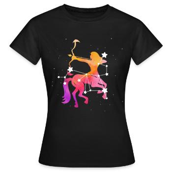 Sagittaire Signe astrologique Horoscope Astrologie - T-shirt Femme - noir - Devant - AI Model Female 172 dark (172cm)