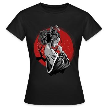 Japan Geisha - Women's T-Shirt - black - Front - AI Model Female 172 dark (172cm)