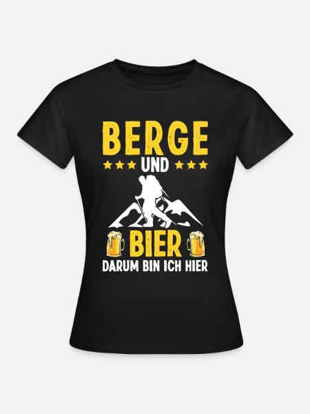 Wandern Trekking Wanderer - Frauen T-Shirt - Schwarz