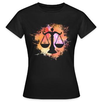 Waage Signe astrologique Horoscope Astrologie - T-shirt Femme - noir - Devant - AI Model Female 172 dark (172cm)
