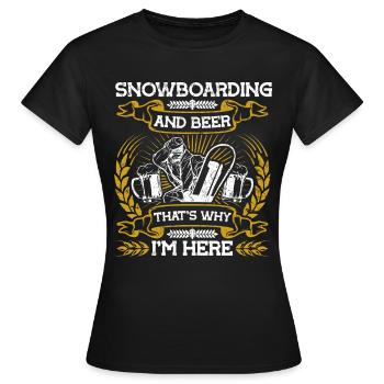 Snowboard Snowboarder Snowboarding - Women's T-Shirt - black - Front - AI Model Female 172 dark (172cm)