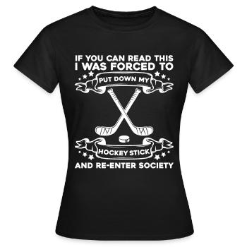 Hockey sur glace Équipe de joueurs de hockey sur glace - T-shirt Femme - noir - Devant - AI Model Female 172 dark (172cm)