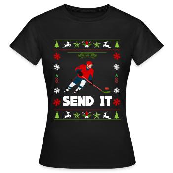 Hockey sur glace Équipe de joueurs de hockey sur glace - T-shirt Femme - noir - Devant - AI Model Female 172 dark (172cm)