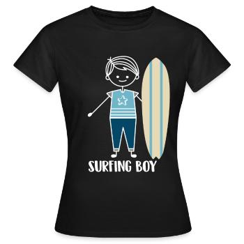 Surfen Wellenreiter Surfer - Frauen T-Shirt - Schwarz - Vorne - AI Model Female 172 dark (172cm)
