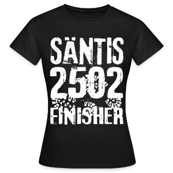 Säntis 2502 Finisher Alpstein Wanderer Bersteigen - Frauen T-Shirt - Schwarz - Vorne - AI Model Female 172 dark (172cm)