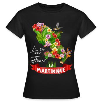 Ile Aux Fleurs Carte De La Martinique Homme Femme - T-shirt Femme - noir - Devant - AI Model Female 172 dark (172cm)