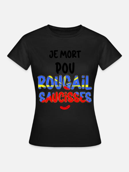 La Réunion Drapeau Rougail Saucisse - T-shirt Femme - noir