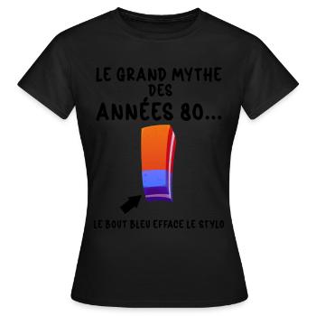 80s Vintage Eraser Humor - Women's T-Shirt - black - Front - AI Model Female 172 dark (172cm)