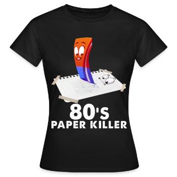80s Vintage Eraser Men Women - Women's T-Shirt - black - Front - AI Model Female 172 dark (172cm)
