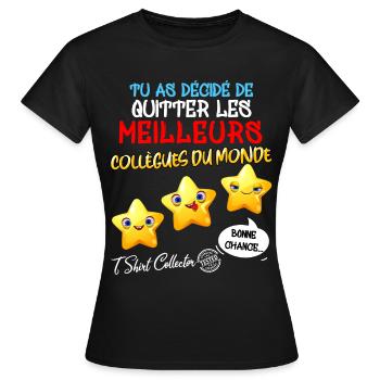 Colleague Man or Woman Departure Stars and Smile - Women's T-Shirt - black - Front - AI Model Female 172 dark (172cm)