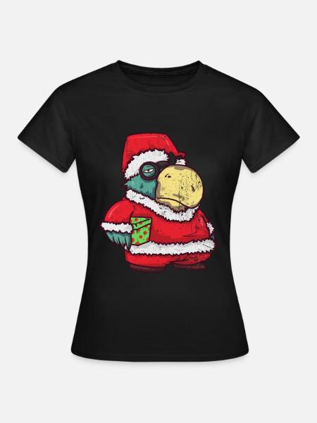 Cadeau perroquet Père Noël Noël - Dame-T-shirt - sort