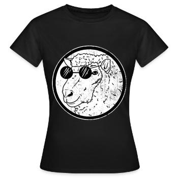 Schaf Vieh Sonnenbrille Ziege Geschenk - Frauen T-Shirt - Schwarz - Vorne - AI Model Female 172 dark (172cm)