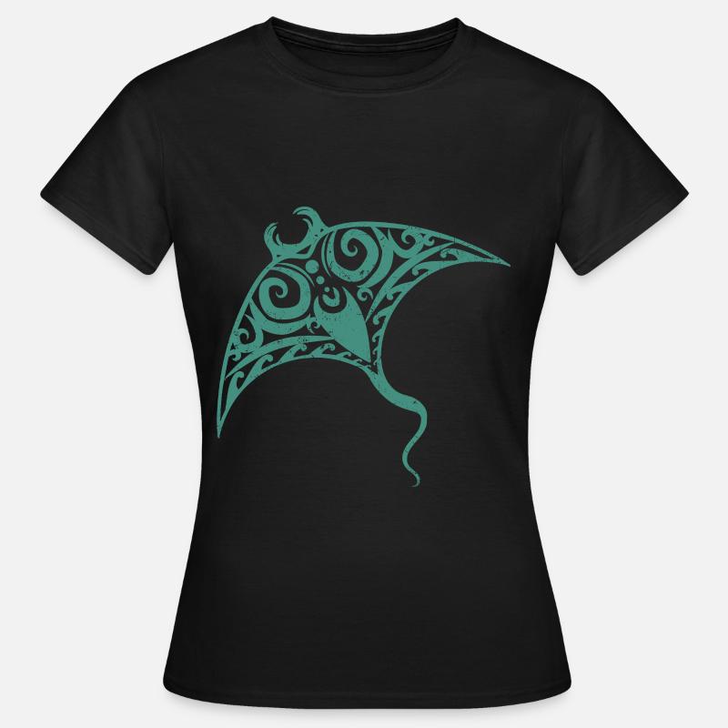 Stingray Rays Dasyatis Maori Tattoo - Women's T-Shirt - black
