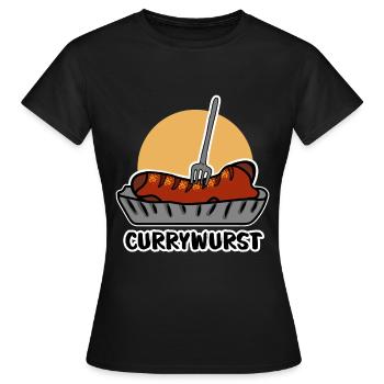 Currywurst - Frauen T-Shirt - Schwarz - Vorne - AI Model Female 172 dark (172cm)