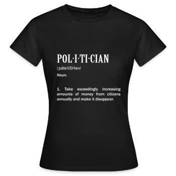 Politiger drôle - T-shirt Femme - noir - Devant - AI Model Female 172 dark (172cm)
