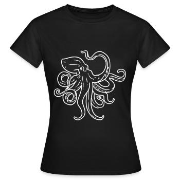 Calamar - T-shirt Femme - noir - Devant - AI Model Female 172 dark (172cm)