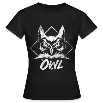 Eule Wald Vogel Nachtaktiv Geschenk - Frauen T-Shirt - Schwarz - Vorne - AI Model Female 172 dark (172cm)
