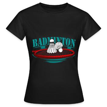 Badminton racquet sports - Women's T-Shirt - black - Front - AI Model Female 172 dark (172cm)