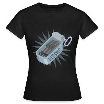 Herring sardines - Women's T-Shirt - black - Front - AI Model Female 172 dark (172cm)