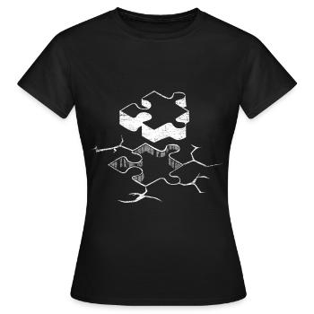 Stichsäge Puzzle Logik - Frauen T-Shirt - Schwarz - Vorne - AI Model Female 172 dark (172cm)