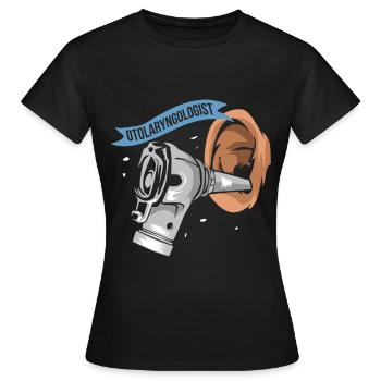 Halz-nasen-ohen-arzt - Frauen T-Shirt - Schwarz - Vorne - AI Model Female 172 dark (172cm)