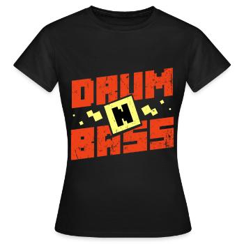 Drum n Bass - T-shirt Femme - noir - Devant - AI Model Female 172 dark (172cm)