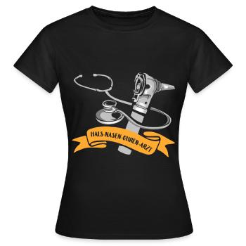 Halz-nasen-ohen-arzt - Frauen T-Shirt - Schwarz - Vorne - AI Model Female 172 dark (172cm)