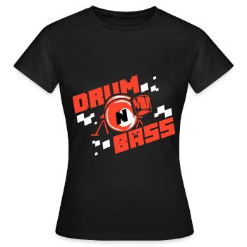 Drum n Bass - T-shirt Femme - noir - Devant - AI Model Female 172 dark (172cm)