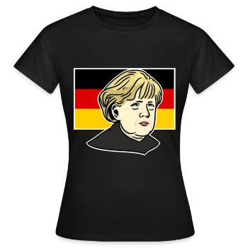 Angela Merkel - Frauen T-Shirt - Schwarz - Vorne - AI Model Female 172 dark (172cm)