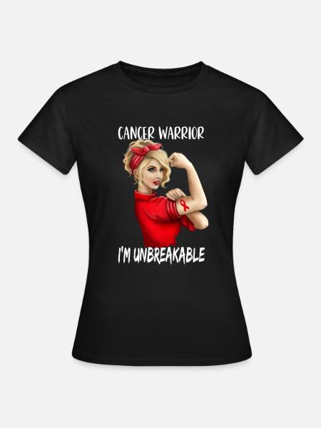 Krebs Kämpferin Rote Schleife Geschenk - Frauen T-Shirt - Schwarz