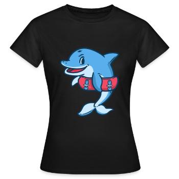 Delfin - T-shirt Femme - noir - Devant - AI Model Female 172 dark (172cm)