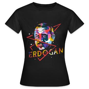 Erdogan Polygon Geschenk - Frauen T-Shirt - Schwarz - Vorne - AI Model Female 172 dark (172cm)