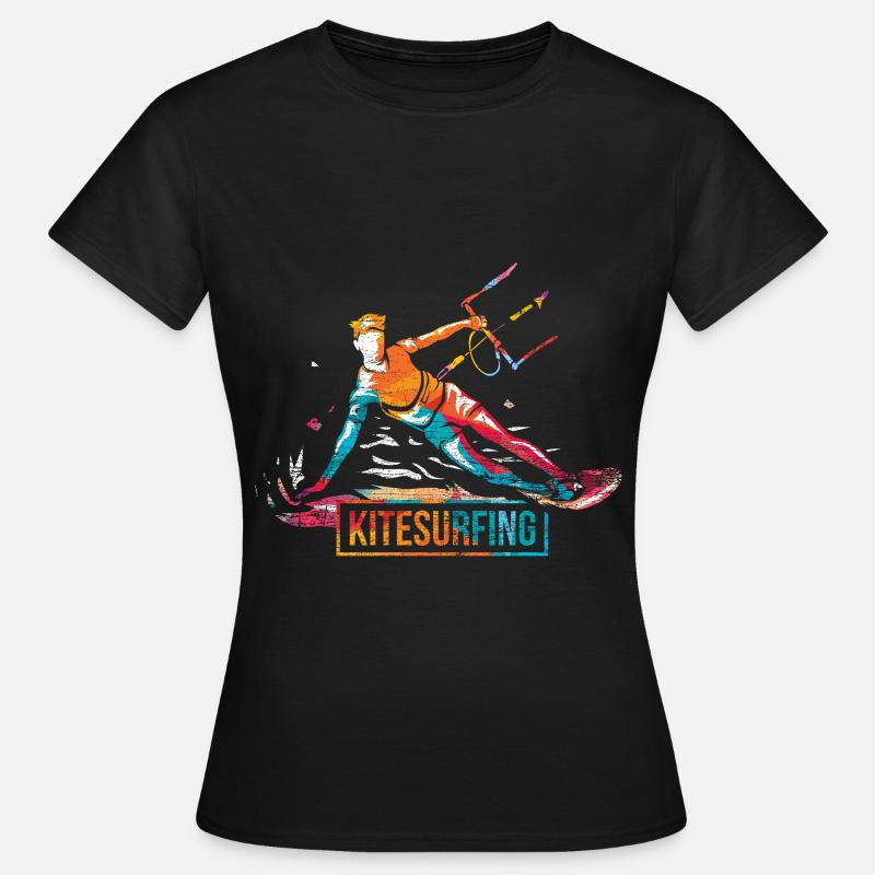 Kitesurfing polygon gift - Women's T-Shirt - black
