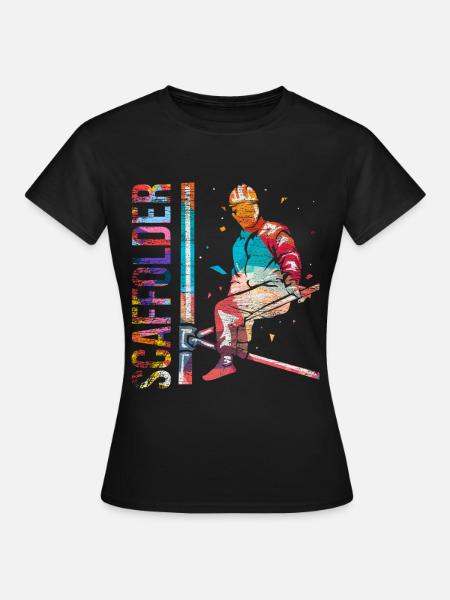 Gerüstbauer Polygon Geschenk - Dame-T-shirt - sort
