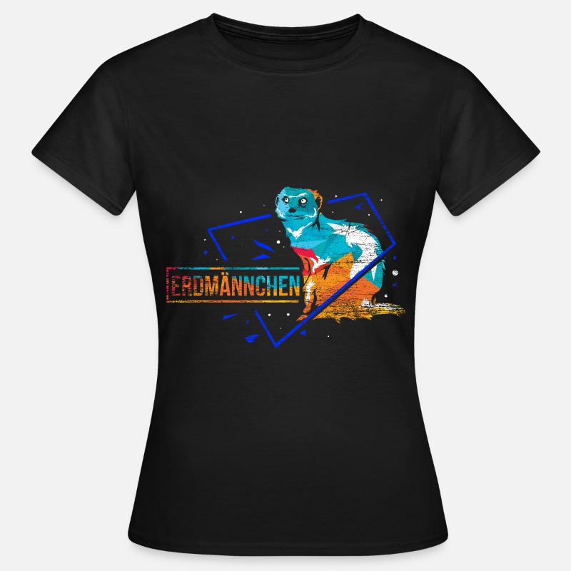 Erdmännchen Polygon Geschenk - Frauen T-Shirt - Schwarz