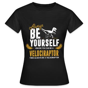 Velociraptor dinosaure - T-shirt Femme - noir - Devant - AI Model Female 172 dark (172cm)