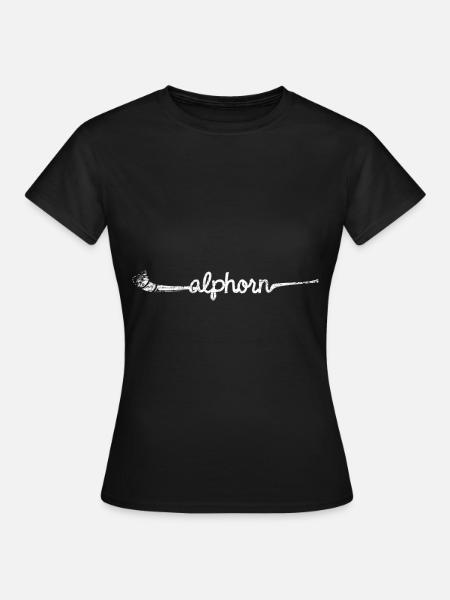 Alphorn - Frauen T-Shirt - Schwarz