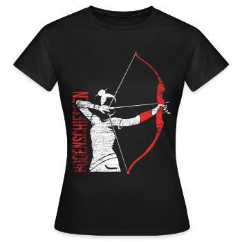 Bogenschießen - Frauen T-Shirt - Schwarz - Vorne - AI Model Female 172 dark (172cm)