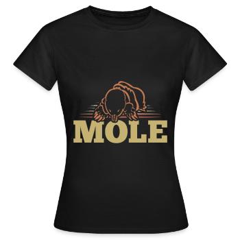 Maulwurf - Frauen T-Shirt - Schwarz - Vorne - AI Model Female 172 dark (172cm)