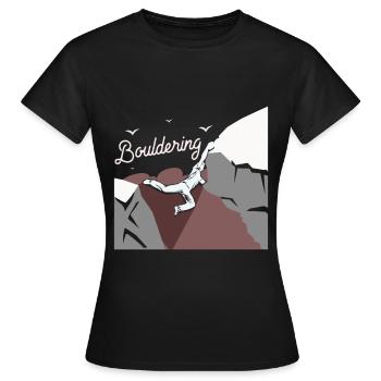Bouldern - Frauen T-Shirt - Schwarz - Vorne - AI Model Female 172 dark (172cm)
