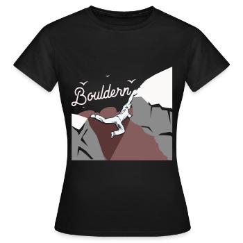 Bouldern - Frauen T-Shirt - Schwarz - Vorne - AI Model Female 172 dark (172cm)