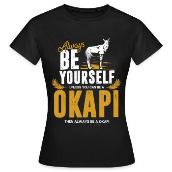 okapi - Women's T-Shirt - black - Front - AI Model Female 172 dark (172cm)