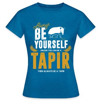 Tapire - Frauen T-Shirt - Antikblaues Saphir meliert - Vorne - AI Model Female 172 dark (172cm)
