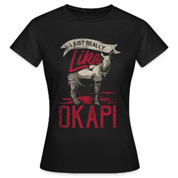 Okapi gift - Women's T-Shirt - black - Front - AI Model Female 172 dark (172cm)