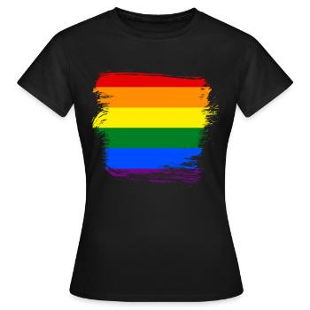 Rainbow flag LGBT - Women's T-Shirt - black - Front - AI Model Female 172 dark (172cm)